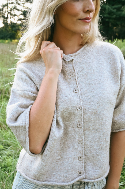 'Timber' Cardigan in Light Mocha