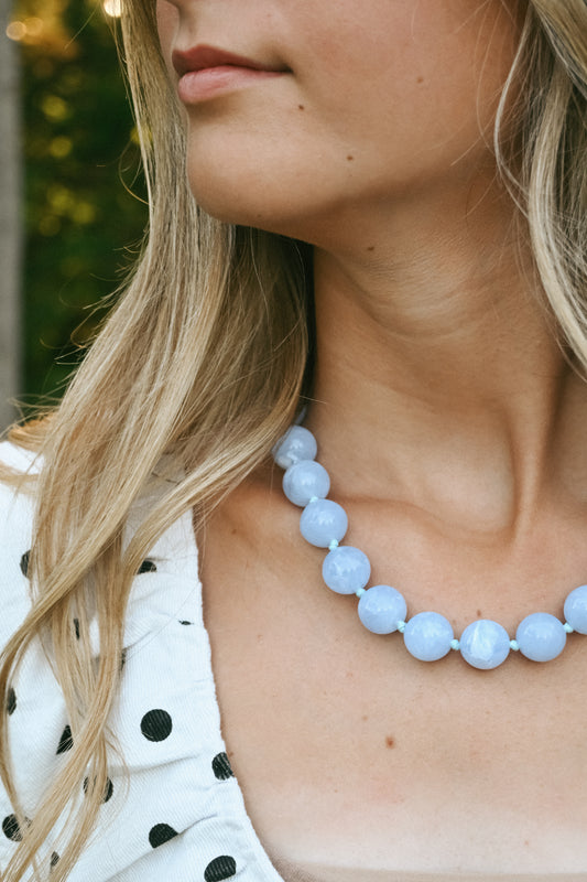 'Capetown' Beaded Necklace in Blue