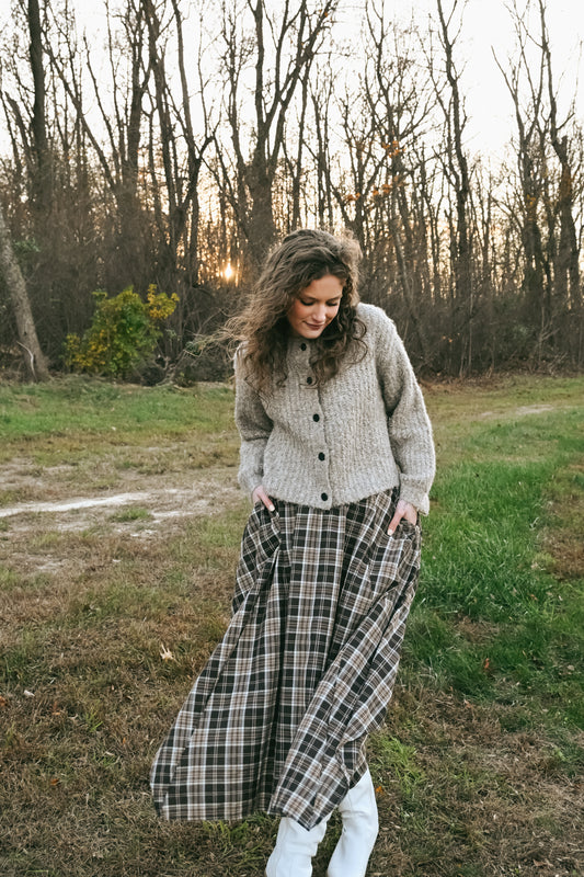 'Felix' Midi Skirt in Dark Chocolate