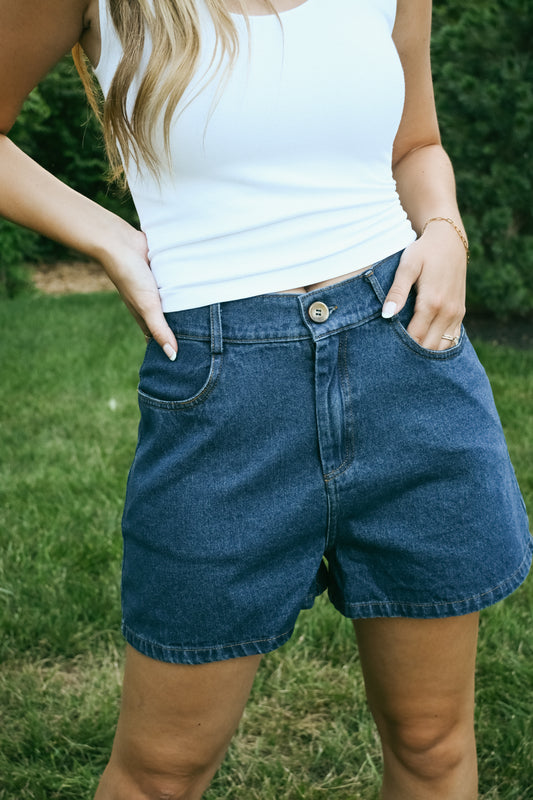 'Lennon' Cotton Denim Shorts