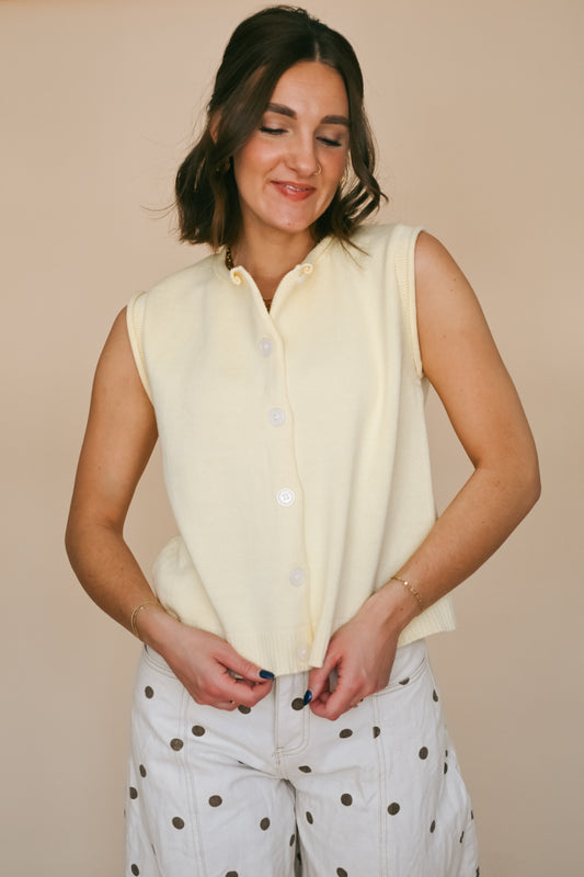 'Sunny' Top in Butter Yellow