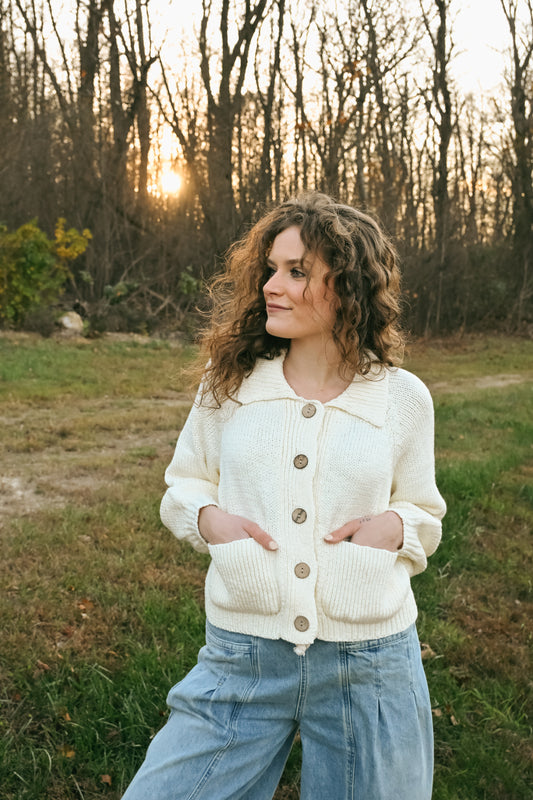 'Lucia' Cardigan in Ivory
