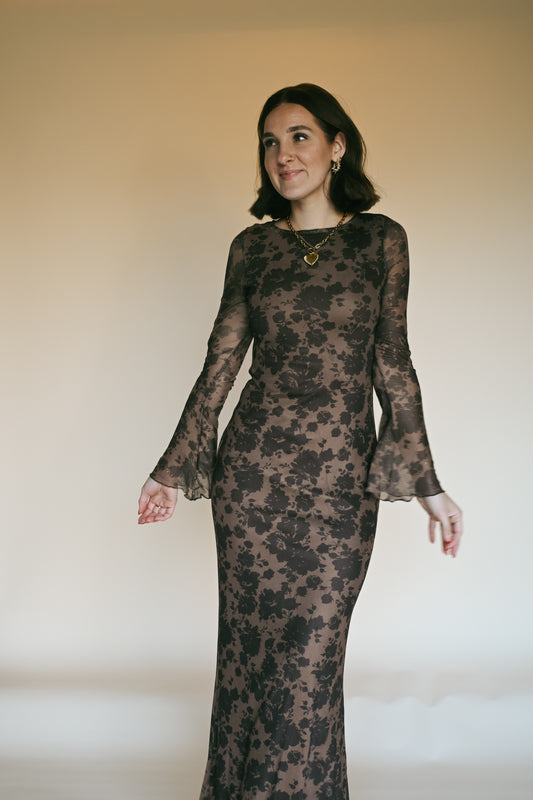 'Meredith' Maxi Dress in Praline