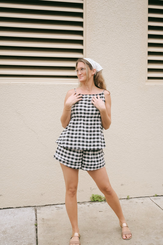 'Annabelle' Gingham Set Top