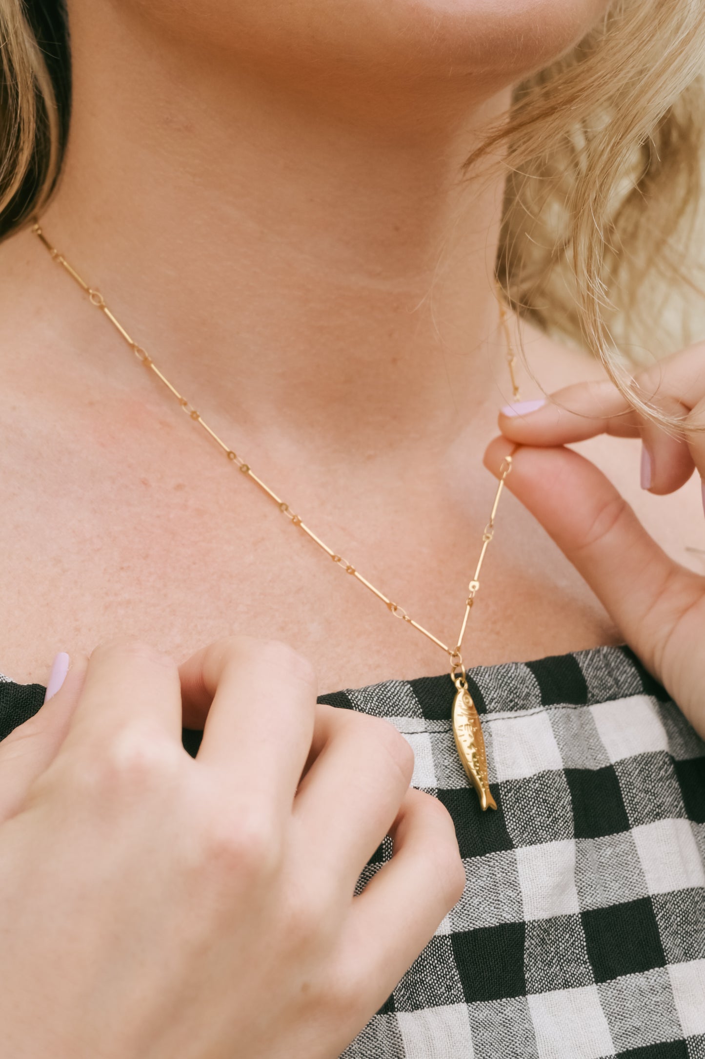 'Coralie' 18K Gold Fish Pendant Necklace