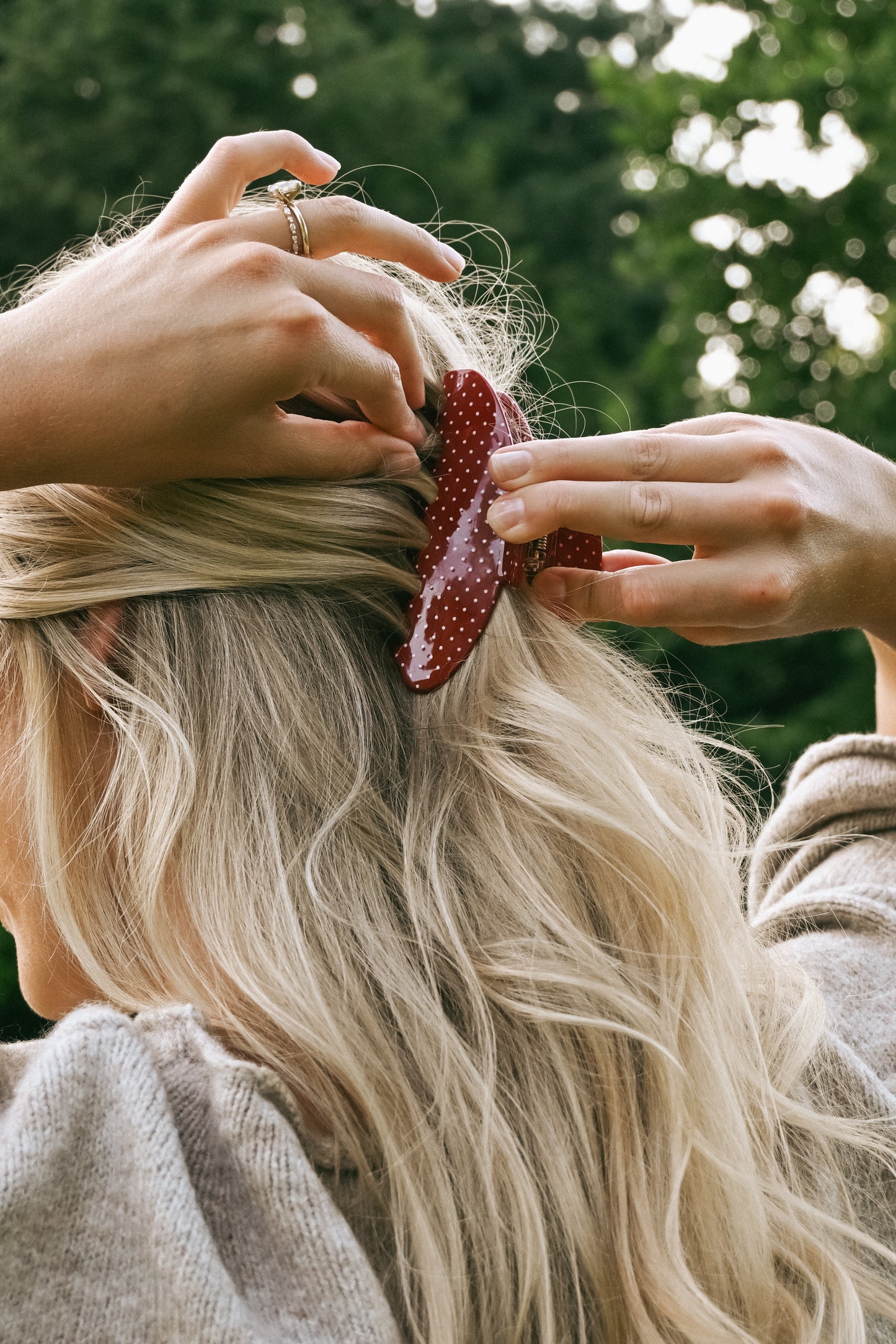 Red Polka Dot Claw Clip