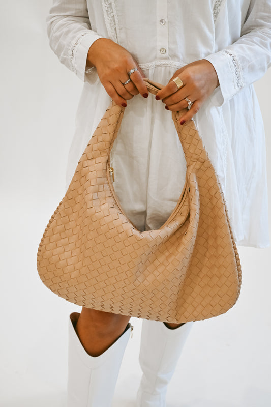 'Victoria' Woven Hobo Bag