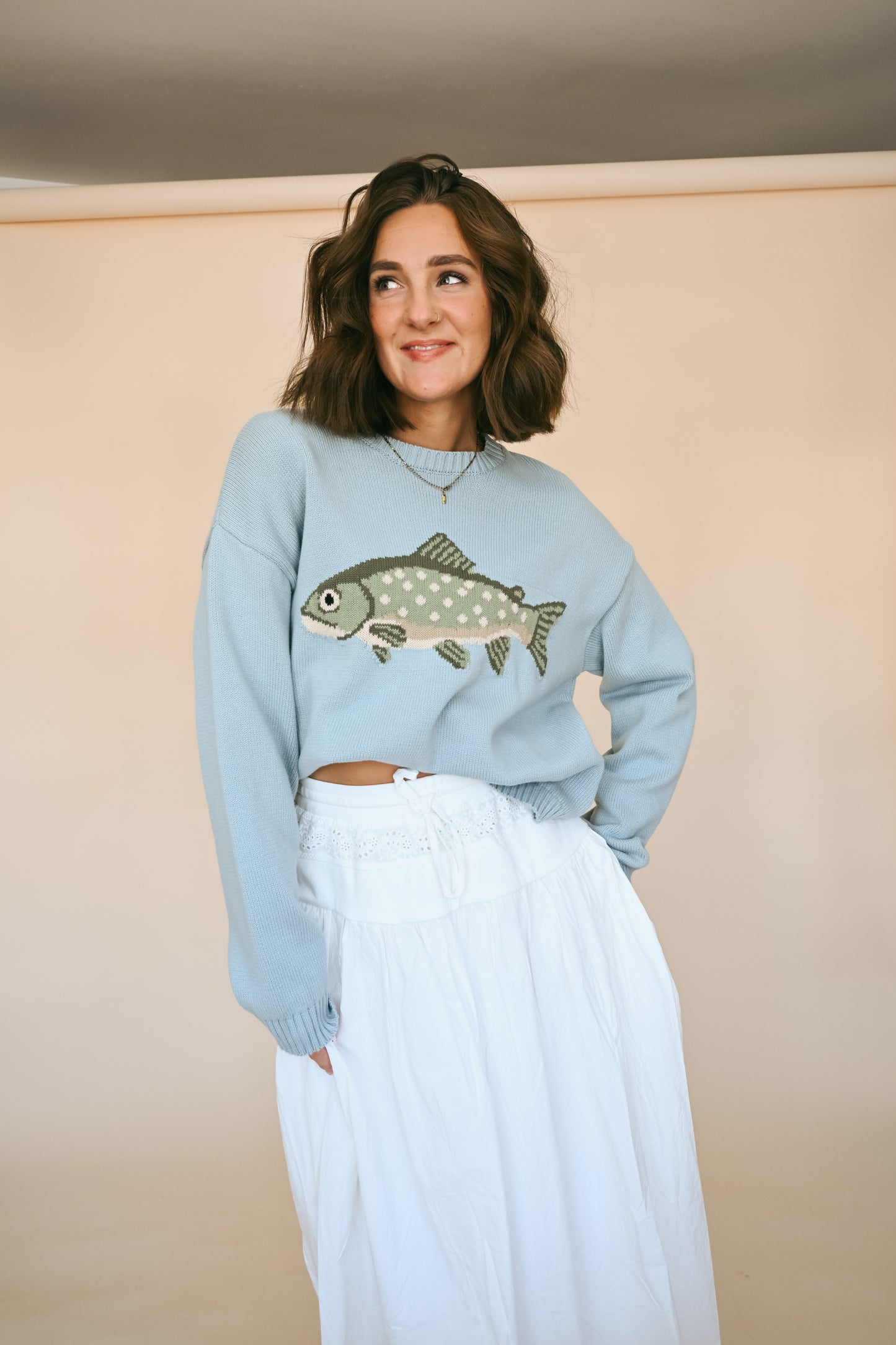 Nice Catch Sweater in Sky Blue