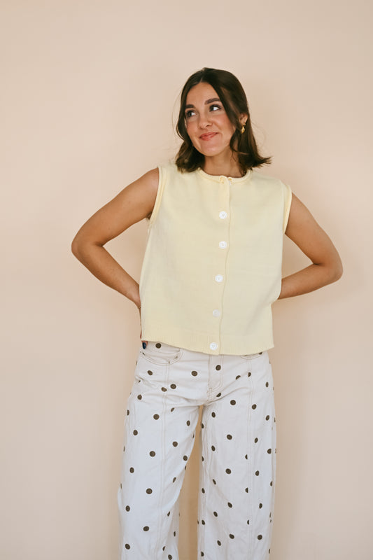 'Sunny' Top in Butter Yellow