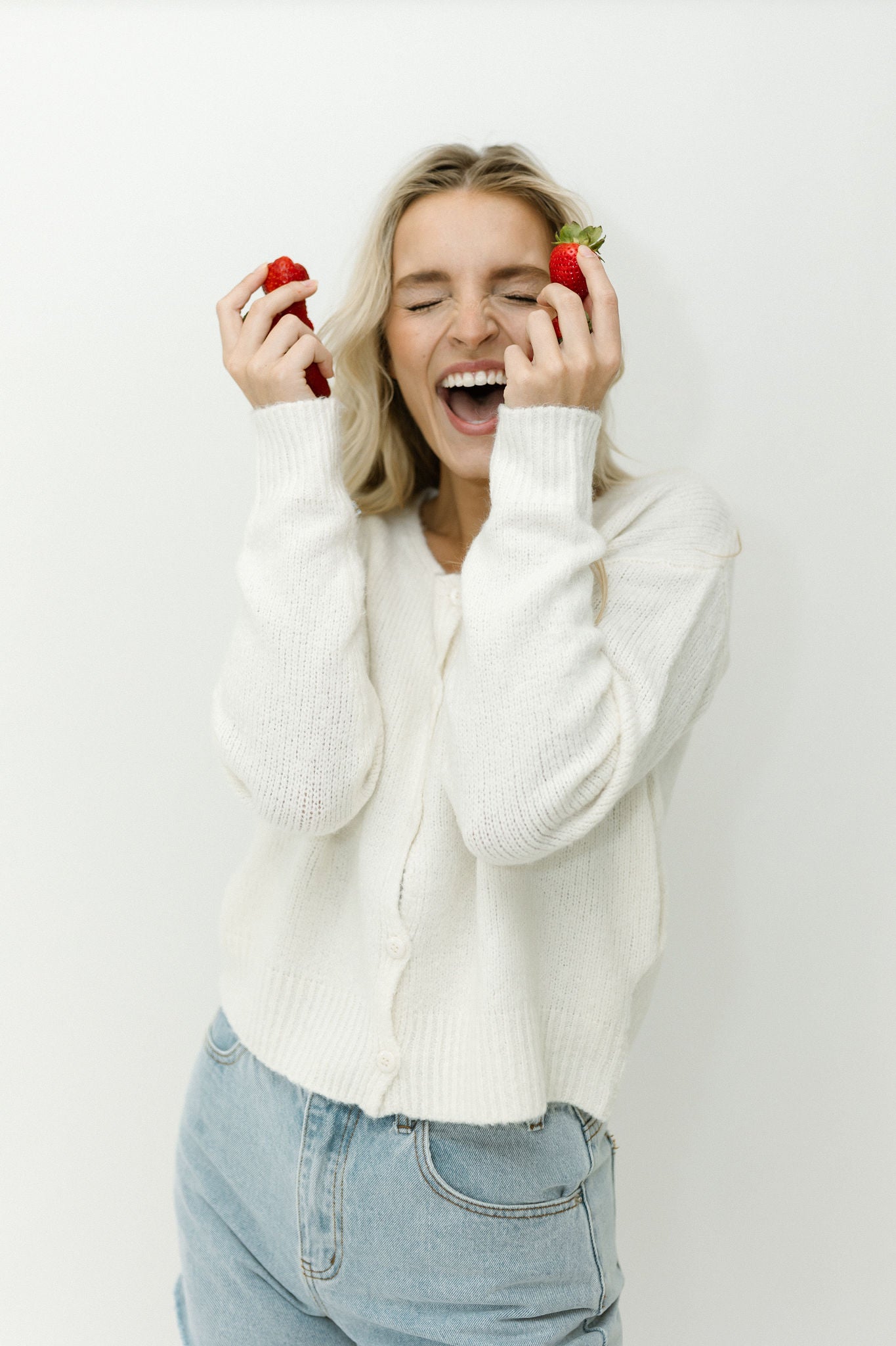 'Madeline' Knit Cardigan in Cream