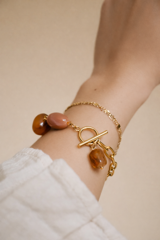 'Kenlie' Agate Stone Charm Bracelet