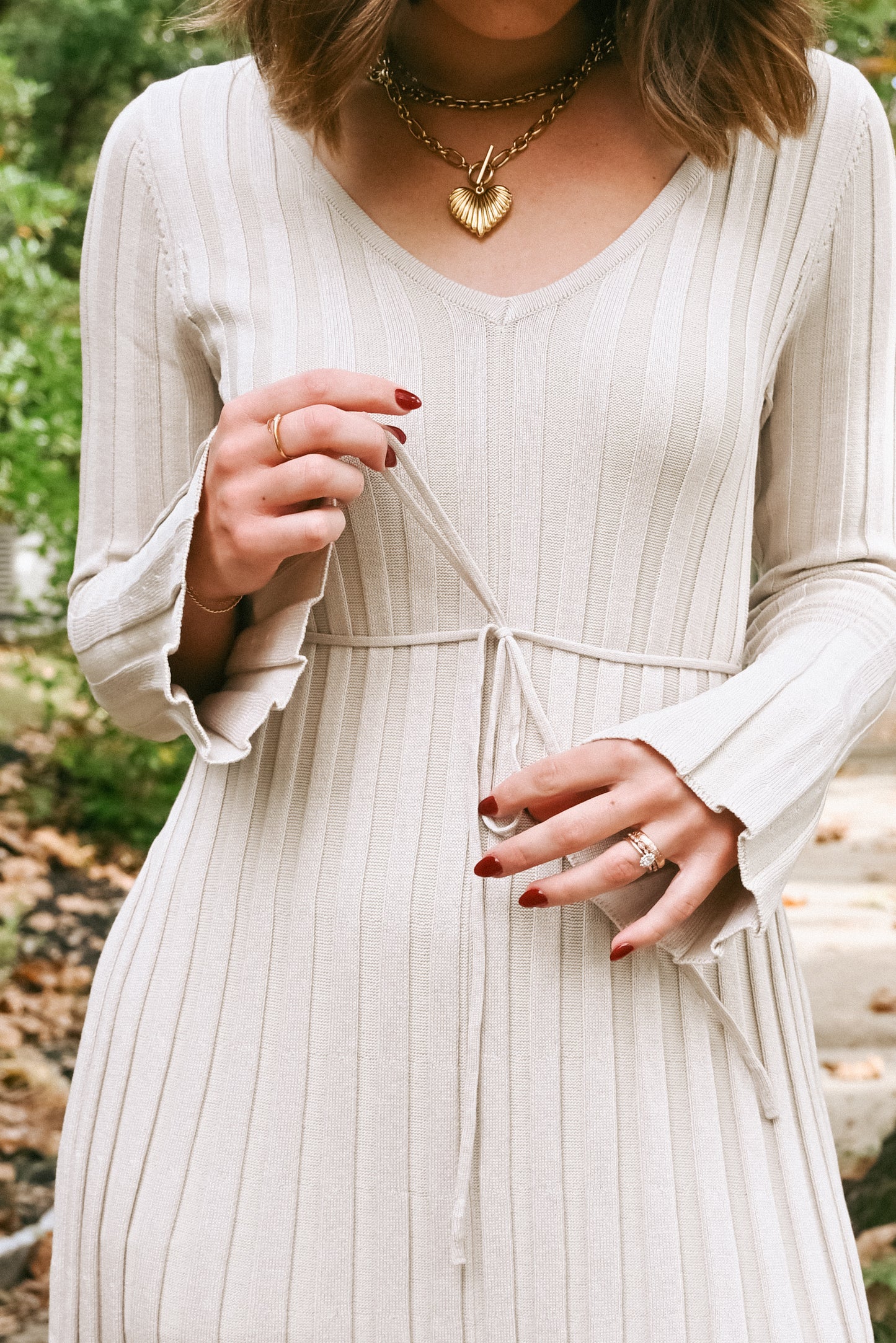 'Camilla' Midi Dress in Beige