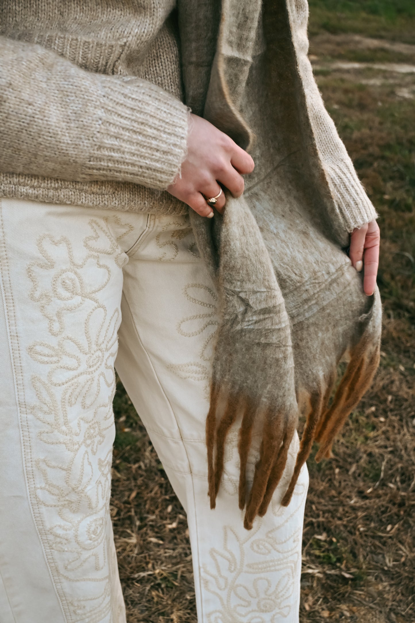 Blanket Scarf in Tan