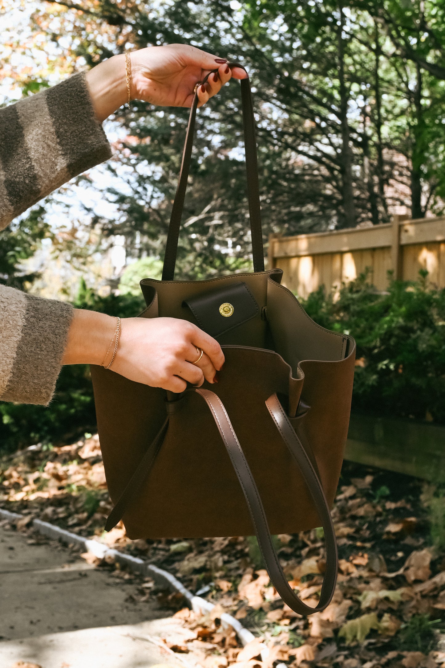 'Lorenza' Tote Bag in Chocolate