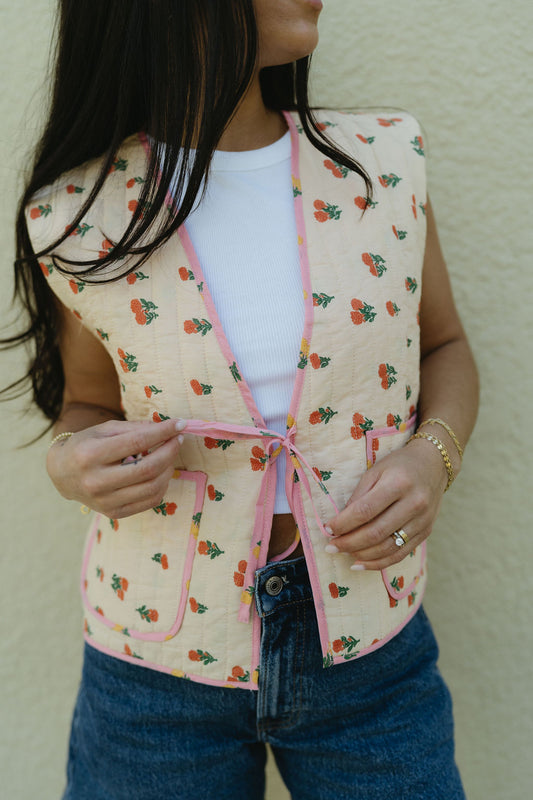 'Marabella' Cotton Tie Vest