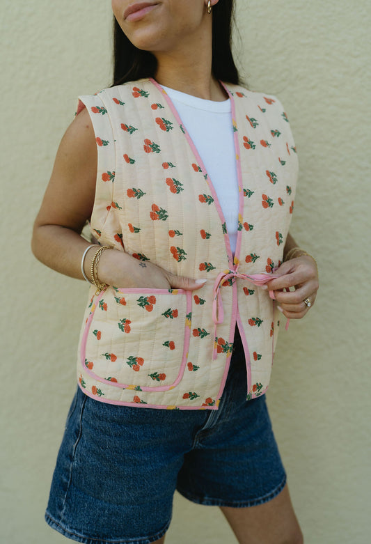 'Marabella' Cotton Tie Vest