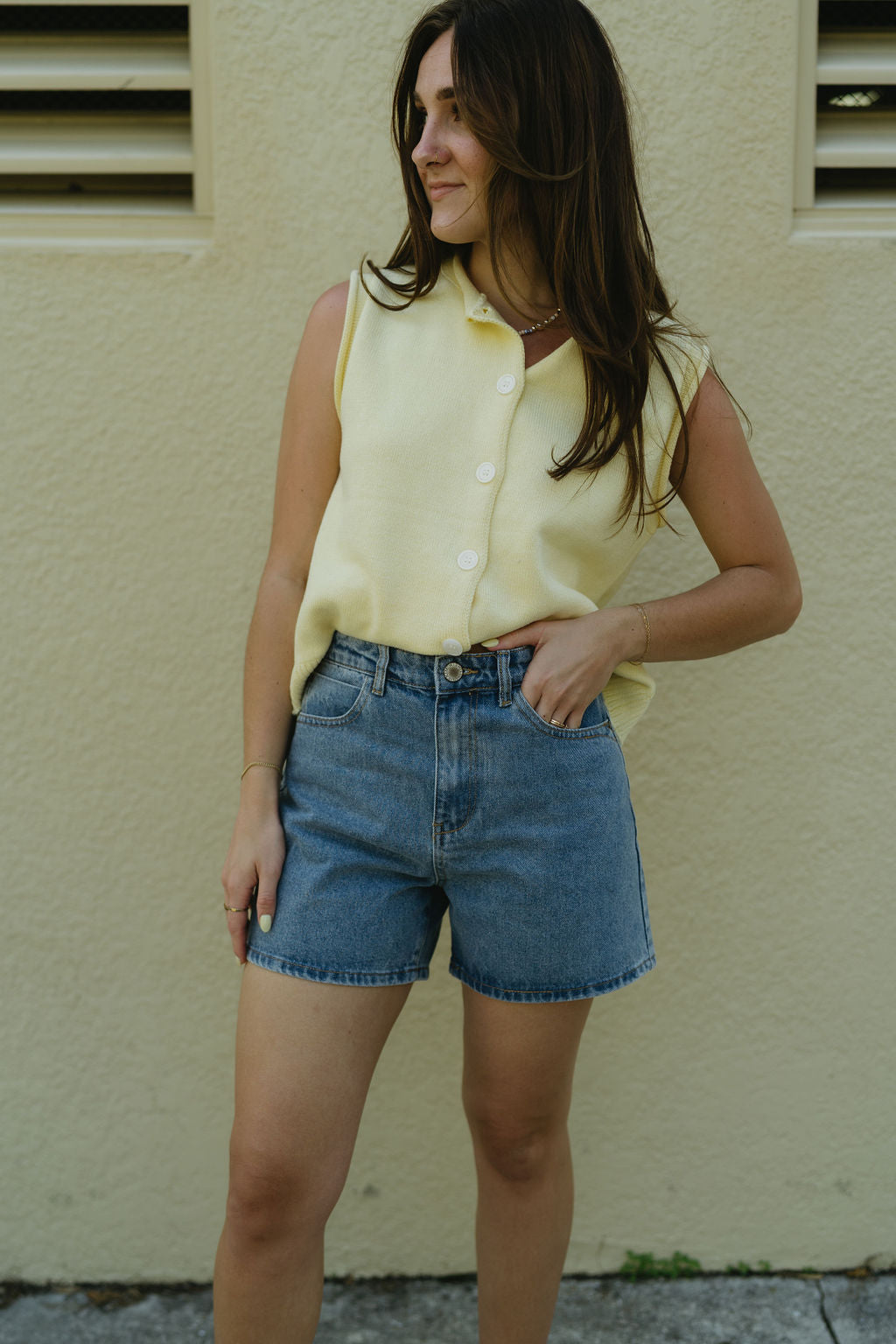 'Sunny' Top in Butter Yellow