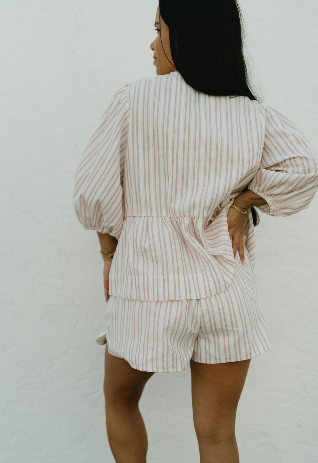 'Dahlia' Striped Set in Pink