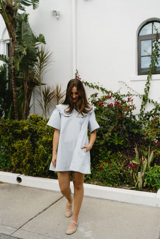 'Bonnie' Mini Dress in Sky
