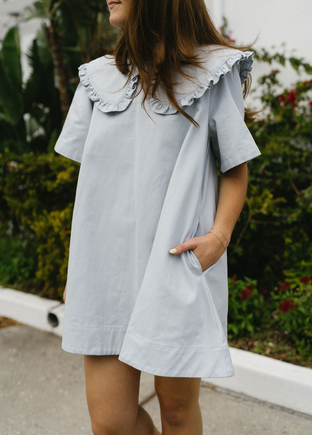 'Bonnie' Mini Dress in Sky