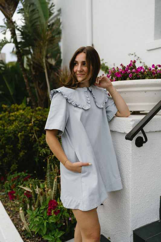 'Bonnie' Mini Dress in Sky