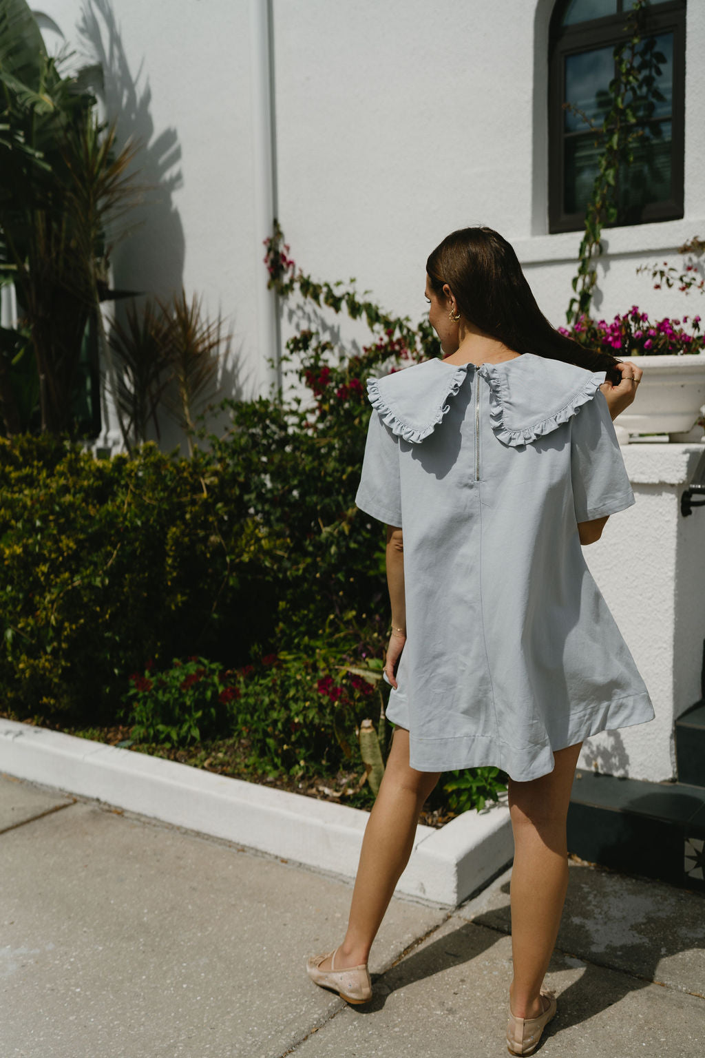 'Bonnie' Mini Dress in Sky