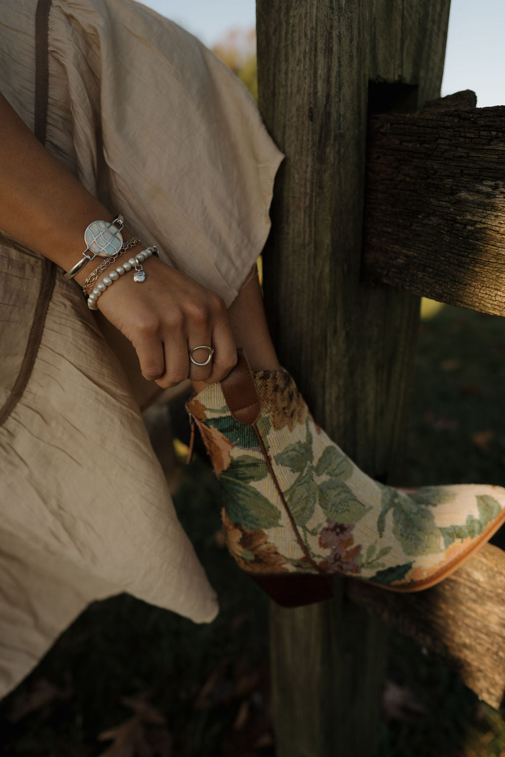 'Sloane' Floral Western Boots