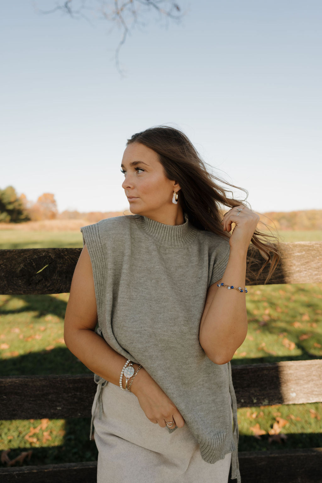 'Ash' Sweater Vest in Grey