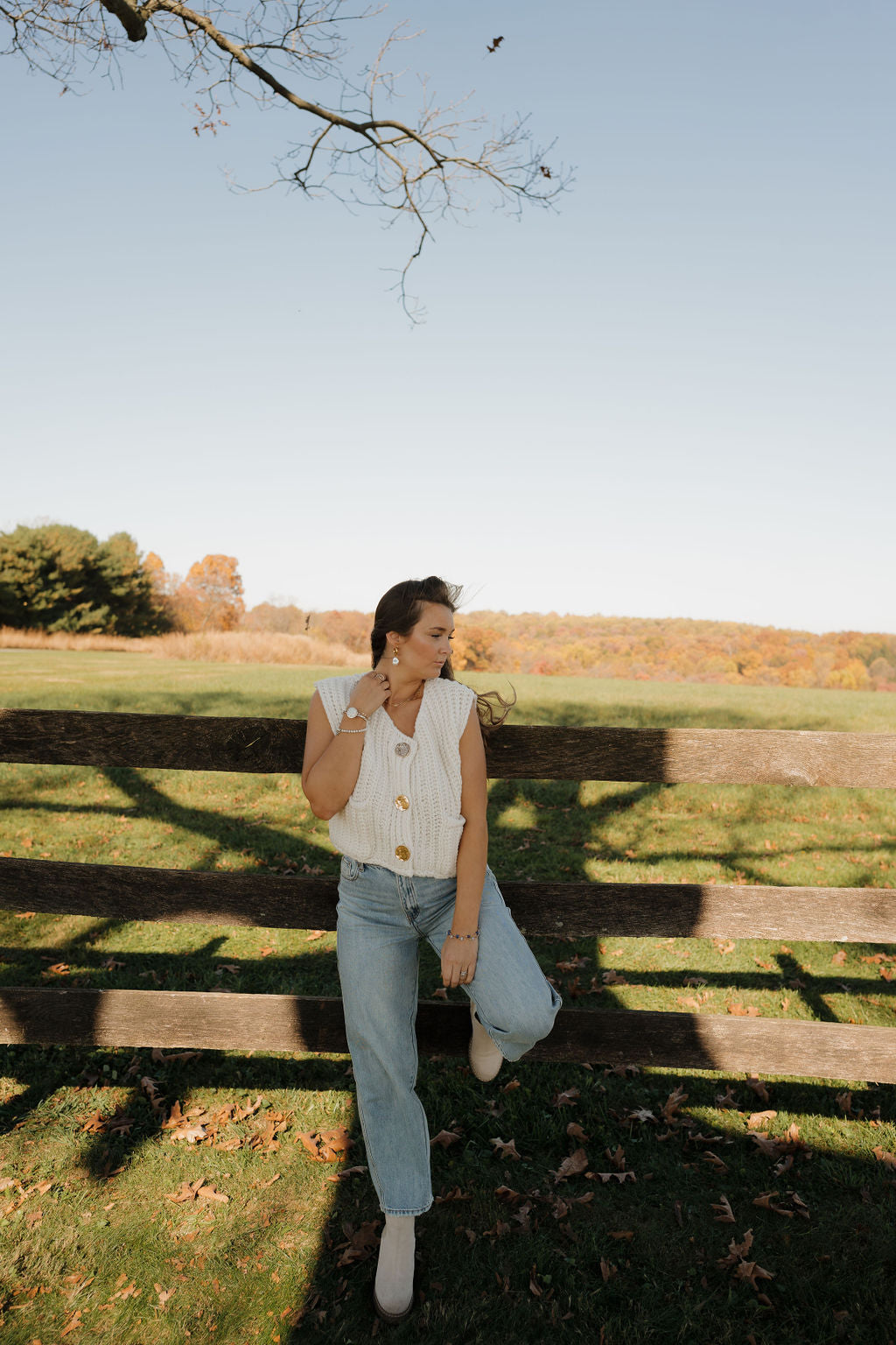 'Sailor' Sweater Vest in Cream