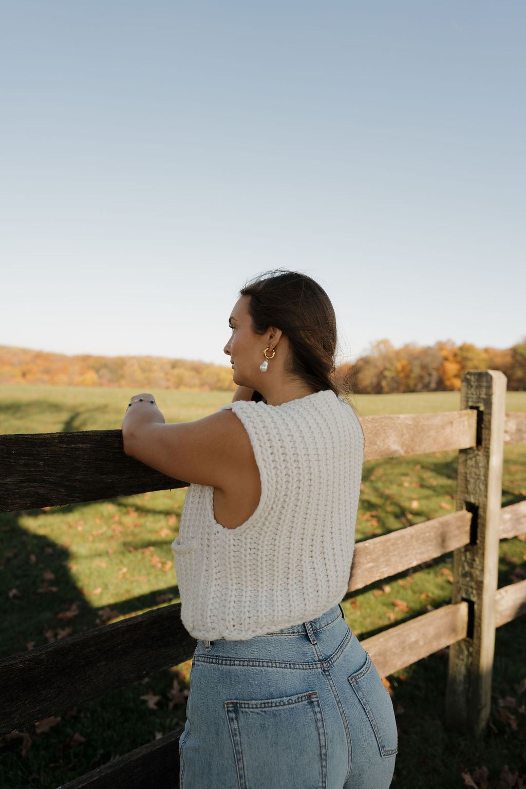 'Sailor' Sweater Vest in Cream