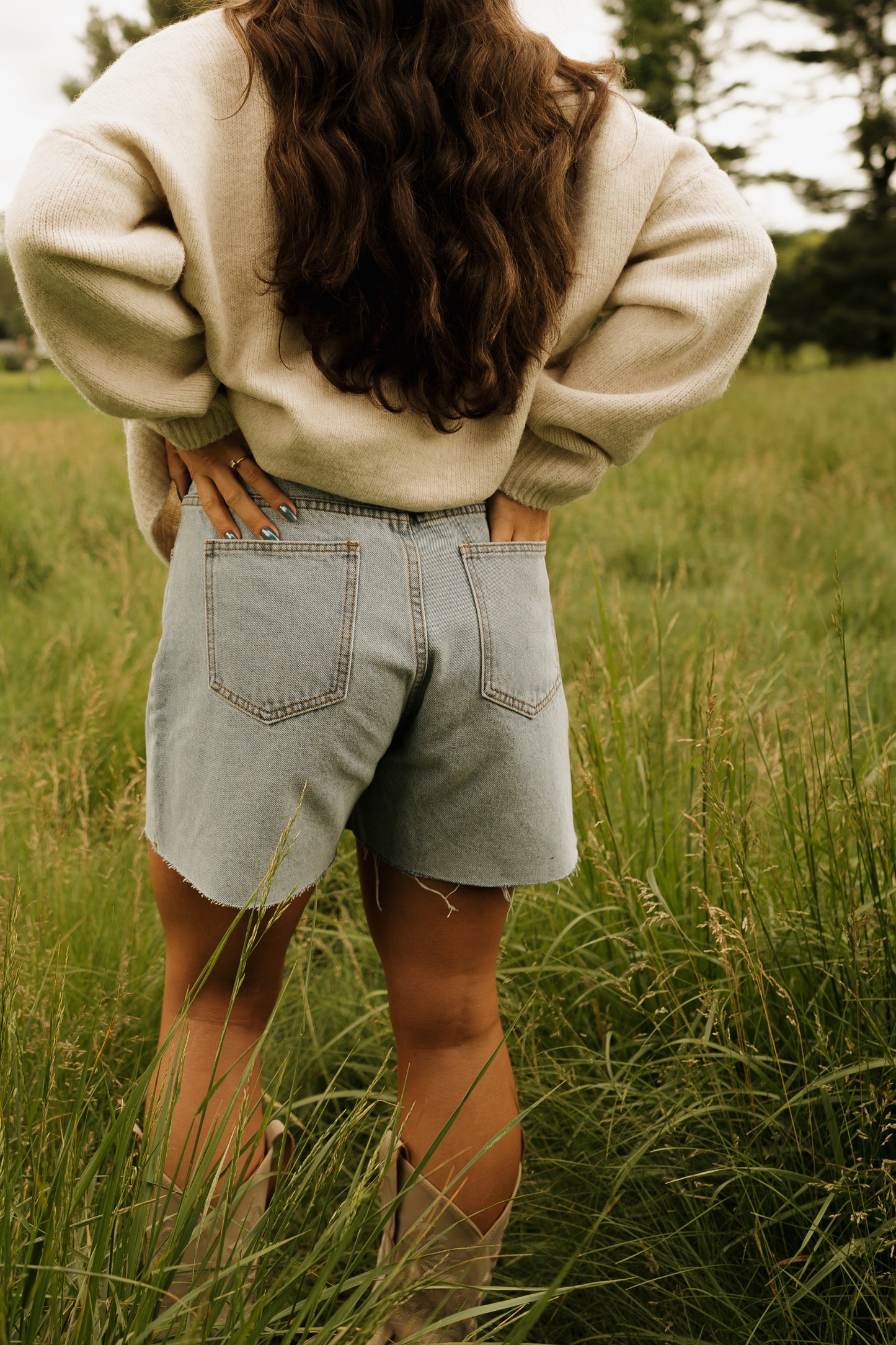'Maui' Denim Mom Shorts
