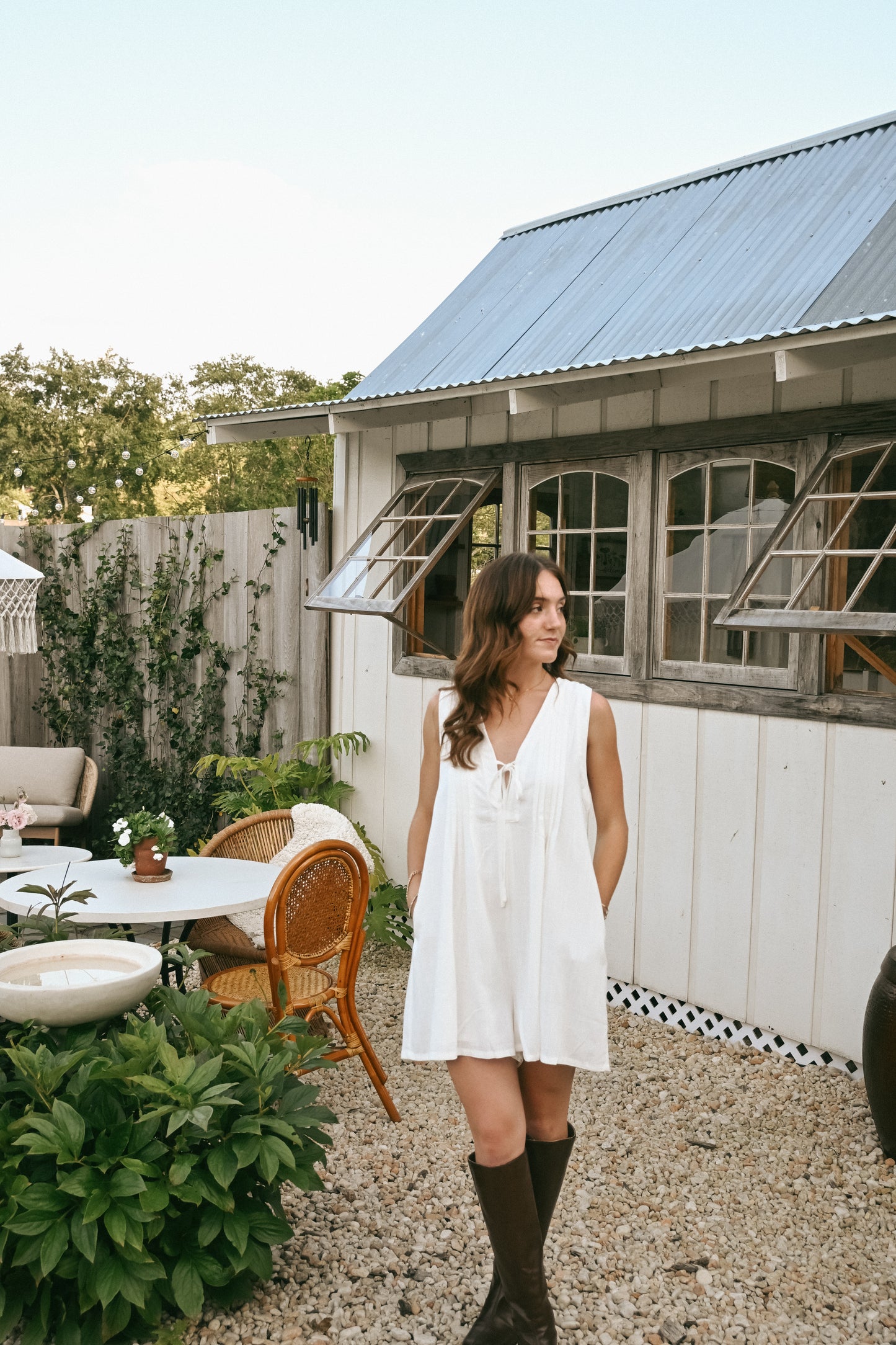 'Stevie' Romper in White