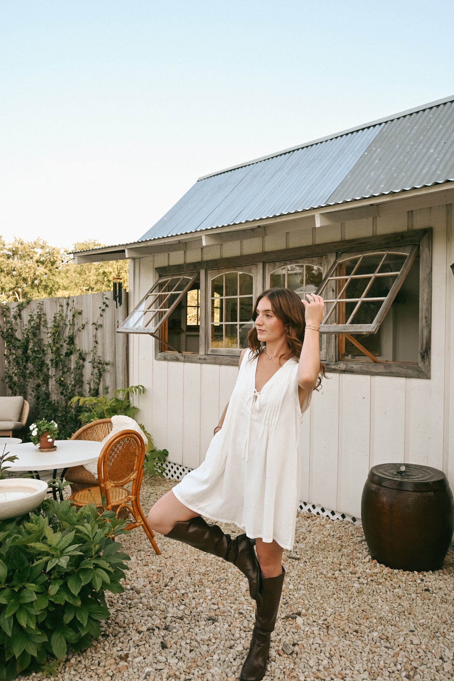 'Stevie' Romper in White