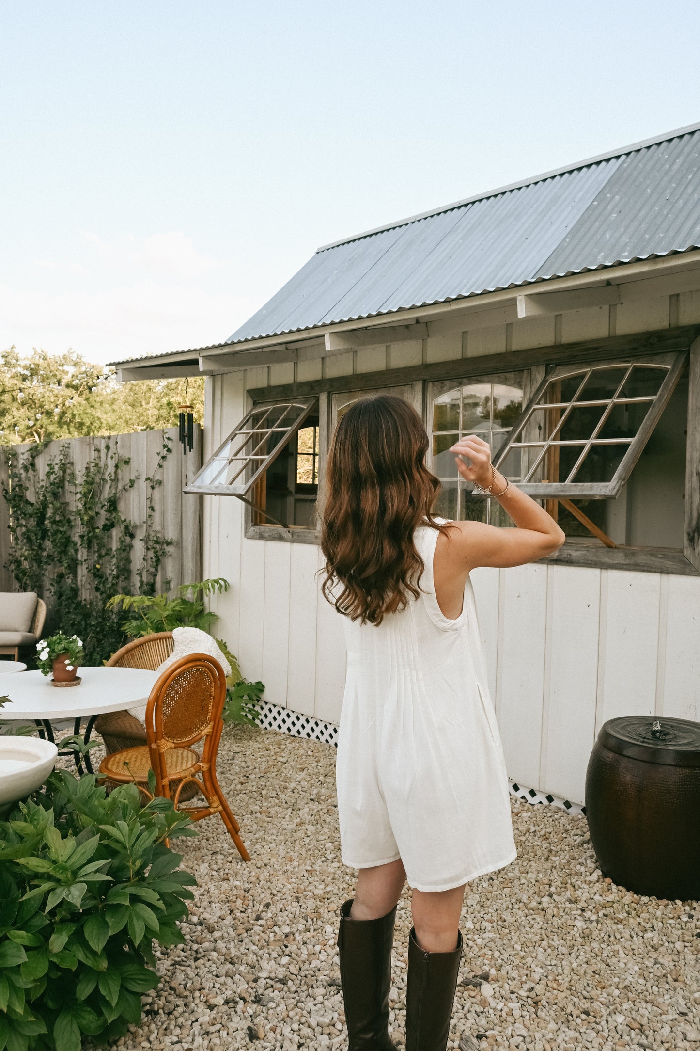 'Stevie' Romper in White