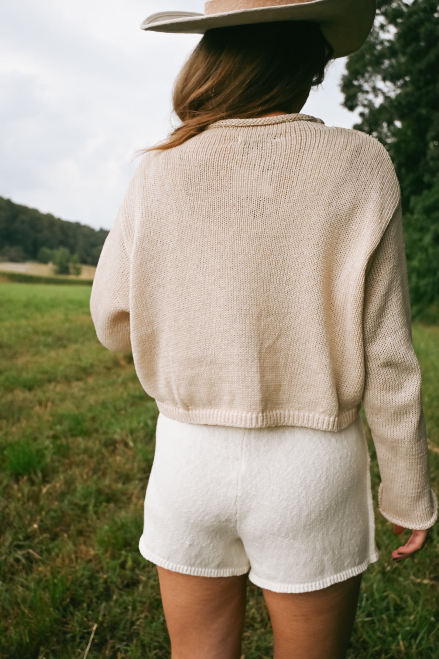 'Chandler' Cotton Cardigan in Oat