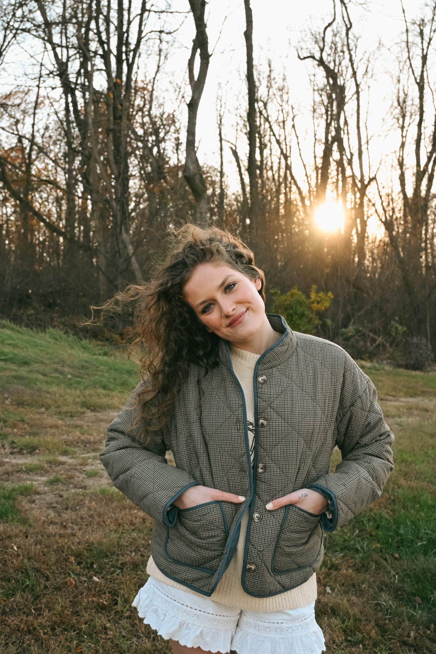 'Ember' Quilted Gingham Jacket