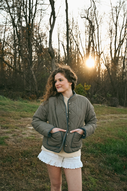 'Ember' Quilted Gingham Jacket