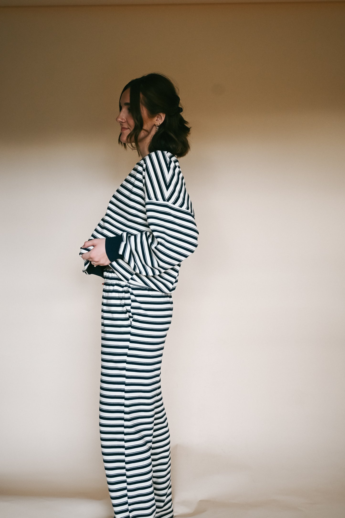 'Malcolm' Set in Navy Stripe