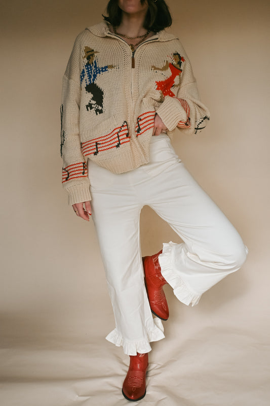 'Harper' Ruffle Pants in Cream