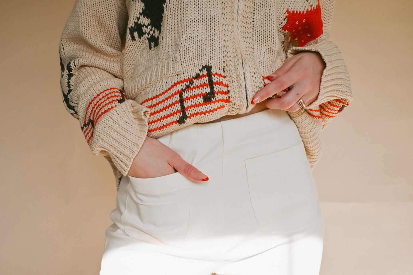'Harper' Ruffle Pants in Cream