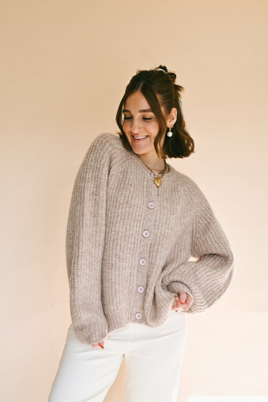 'Mari' Cardigan in Dusty Pink