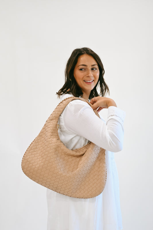 'Victoria' Woven Hobo Bag