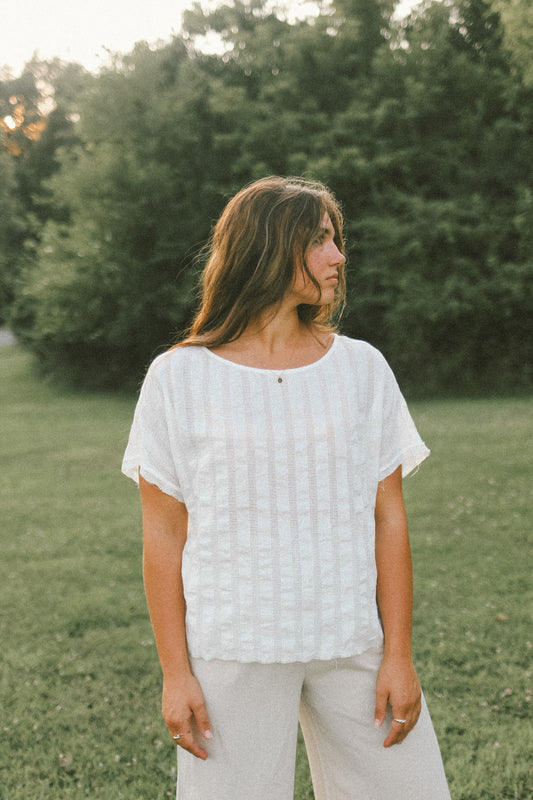 'Bay' Cotton Top in White