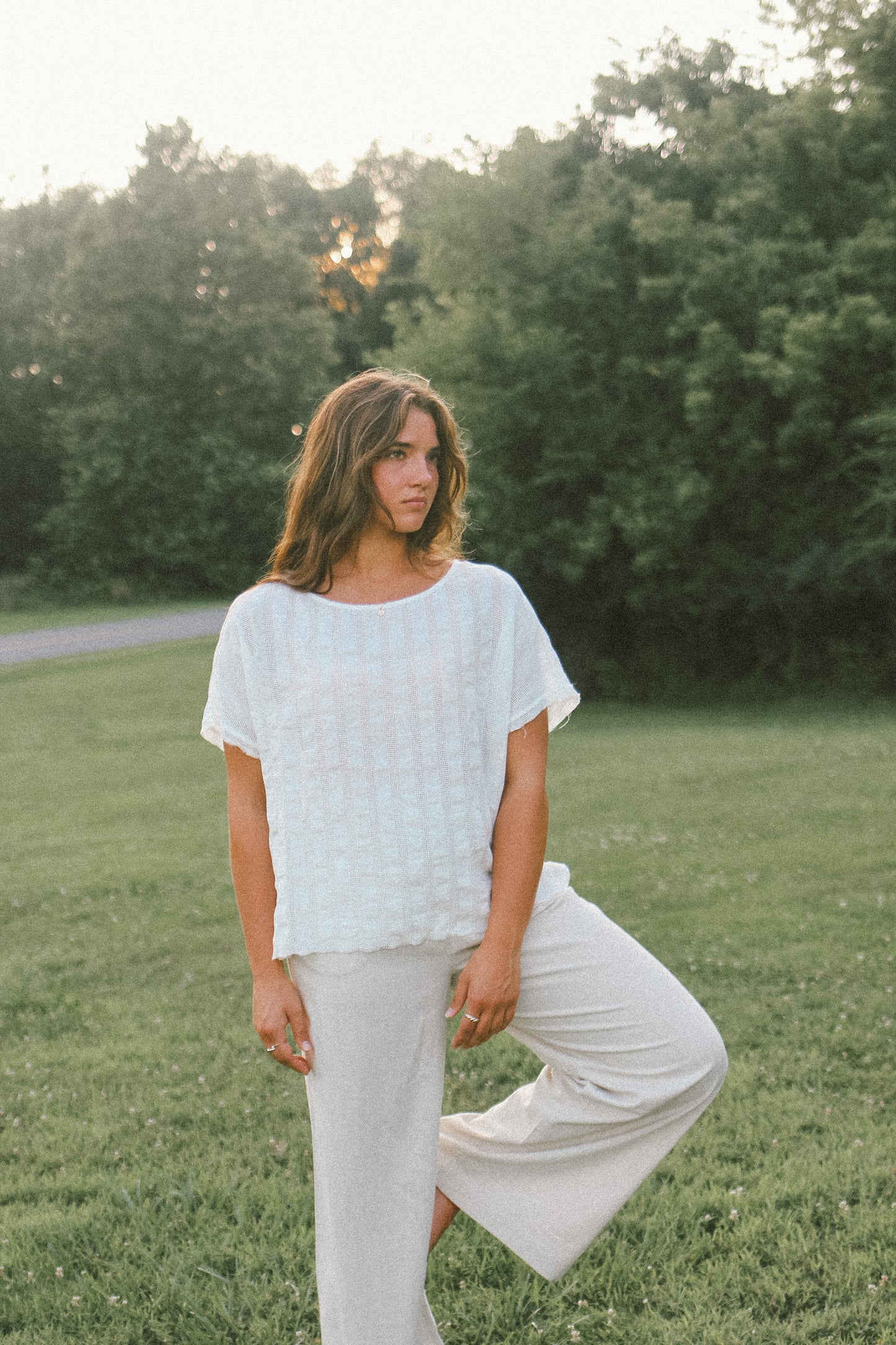 'Bay' Cotton Top in White