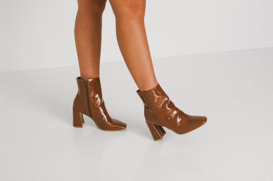 'Dia' Heeled Boots in Cognac