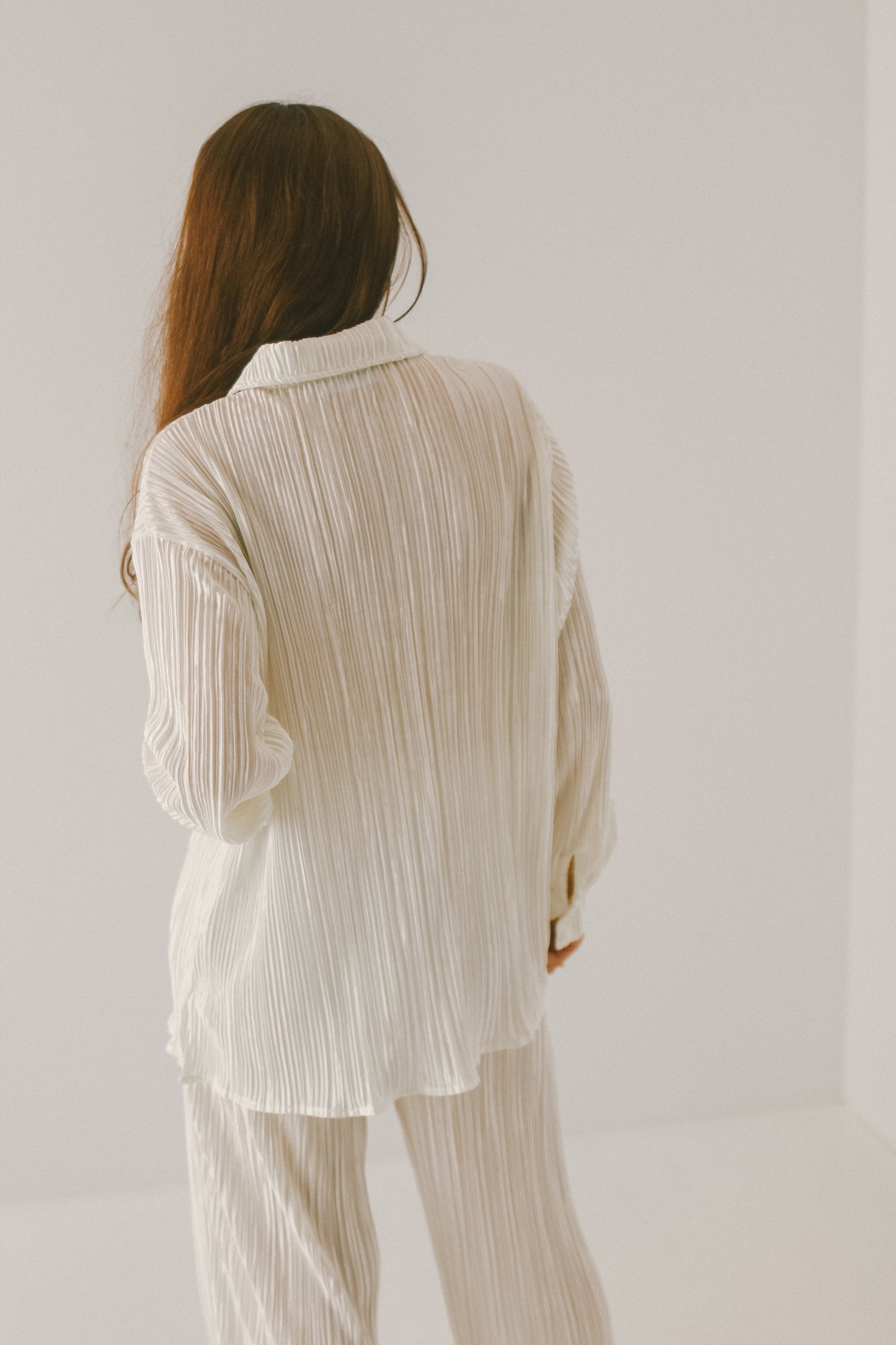'Aster' Pleated Set in Cream