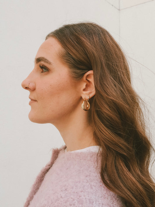 'Cleo' Gold Twisted Hoop