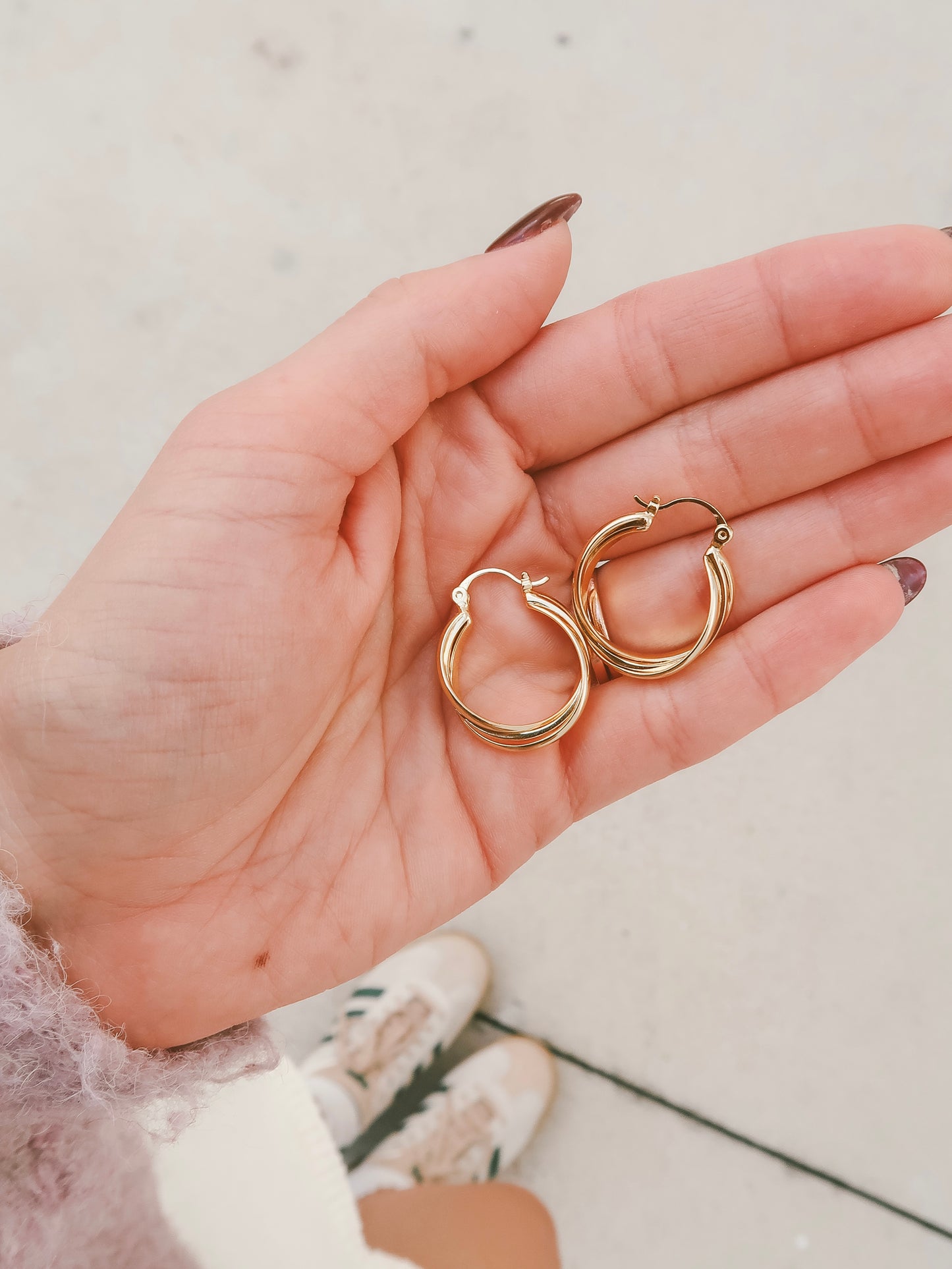 'Cleo' Gold Twisted Hoop