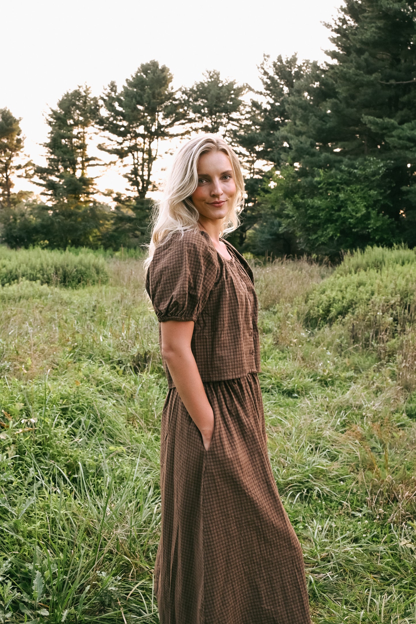 'Oakley' Skirt Set in Chestnut