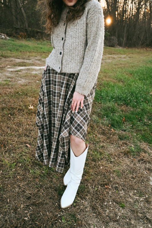 'Felix' Midi Skirt in Dark Chocolate